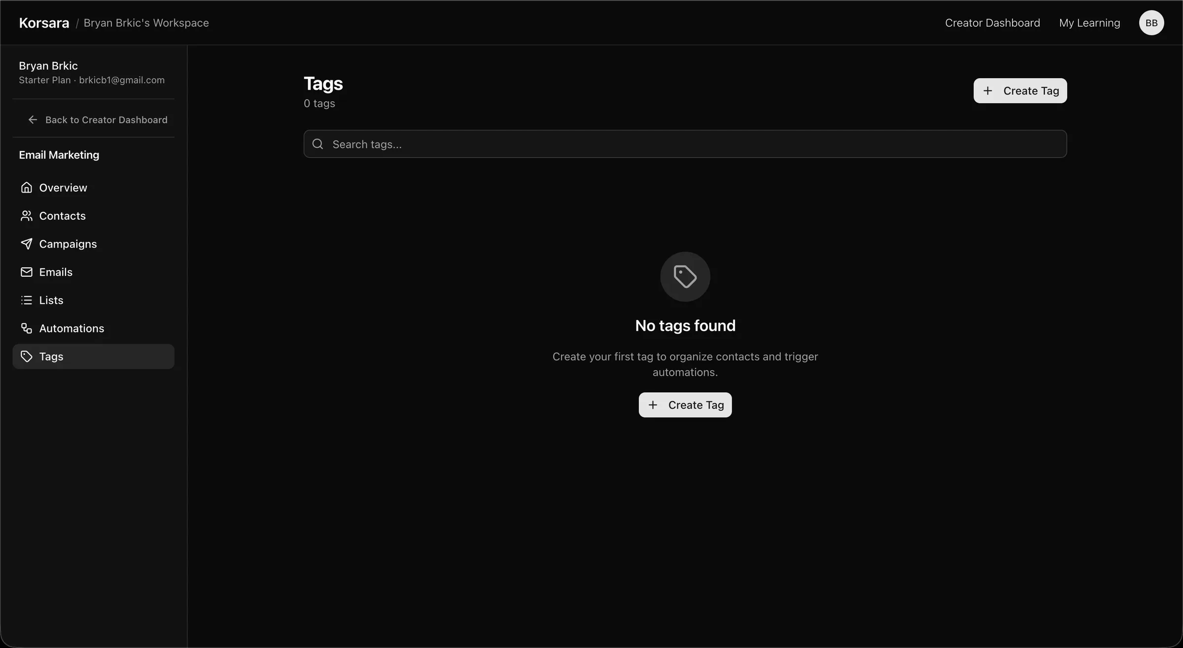 A tag created in Korsara for web development course purchasers.